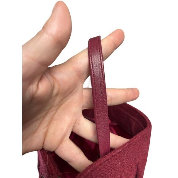 Vintage‎ Margaret Smith Red Wool Clutch Purse handbag - Picture 10 of 13